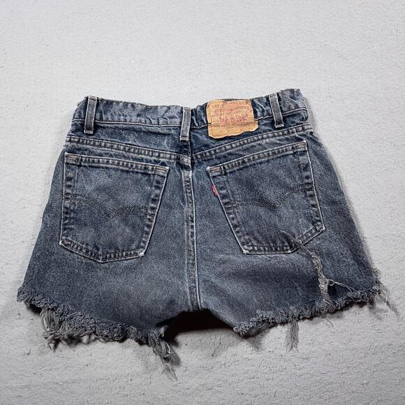VTG Levi's 501 Shorts Women 28 Gray High Rise Button Fly Cutoff Distressed Denim - Picture 6 of 11